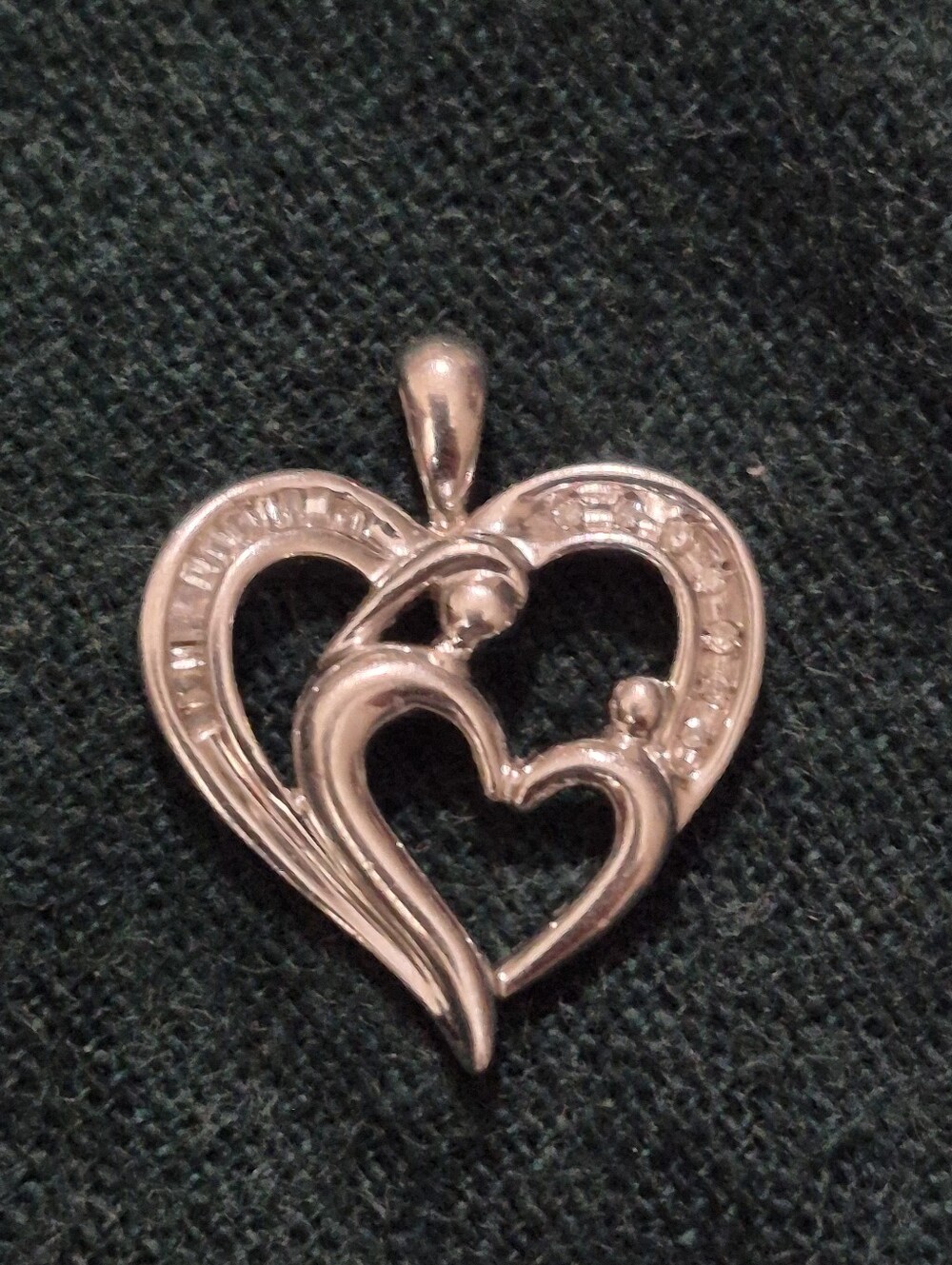 Mother Child 925 Silver Pendant - Picture 3 of 4